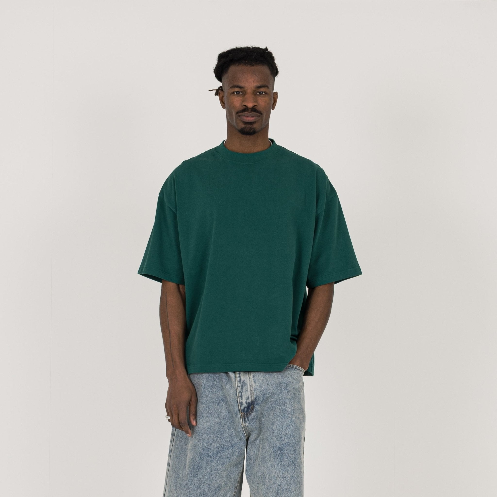 Model view of Destructive Cropped Evergreen T-Shirt